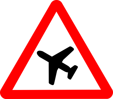 Airplane Warning Sign PNG with transparent background