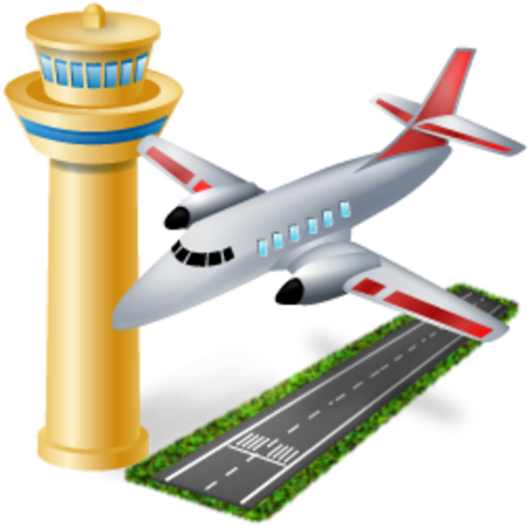 Airport Control Towerand Airplane