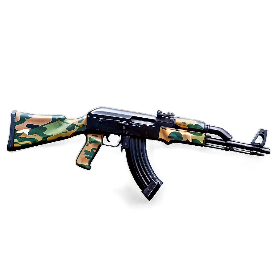 Ak 47 With Camouflage Png Xmw52