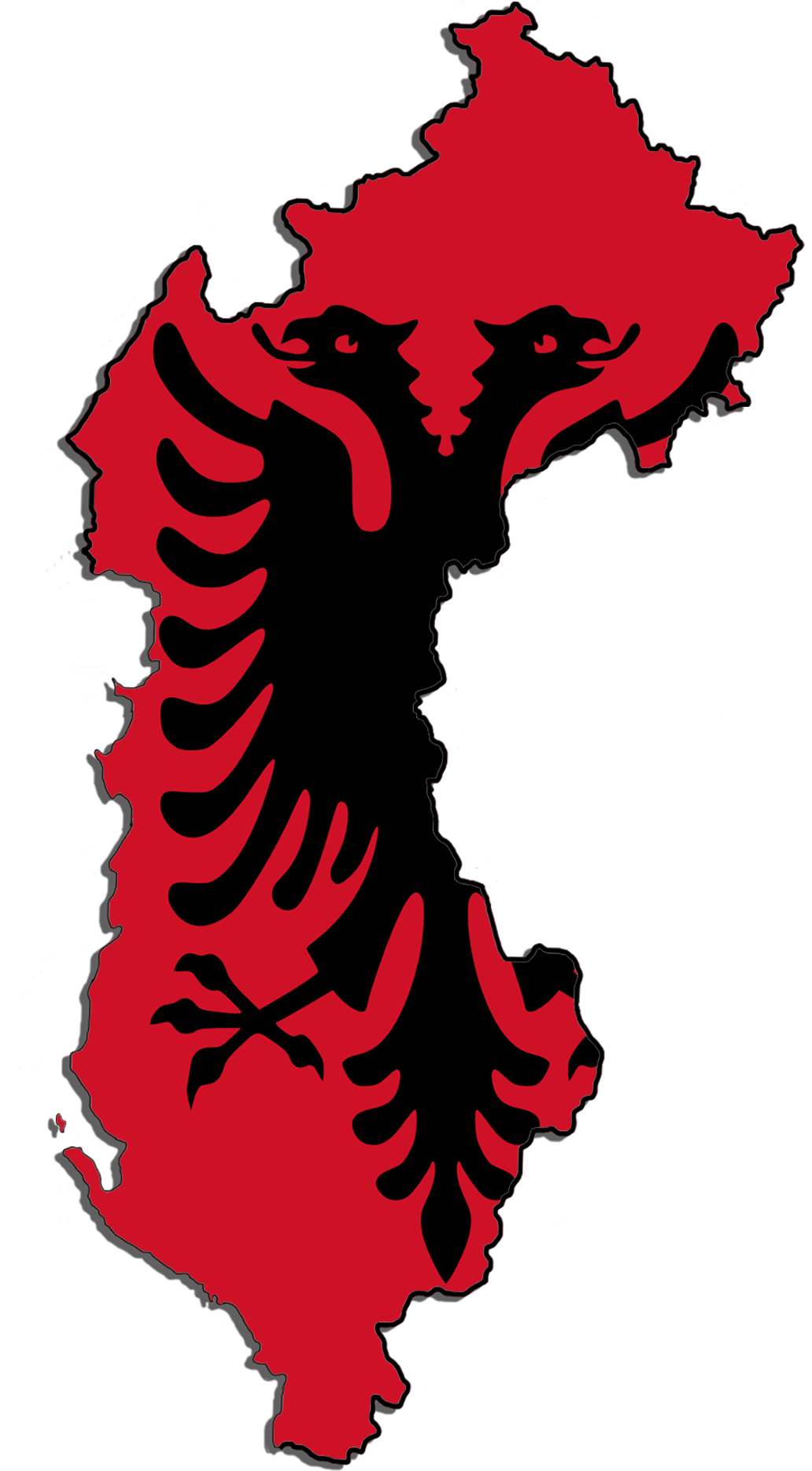 Albania Mapwith Flag Eagle