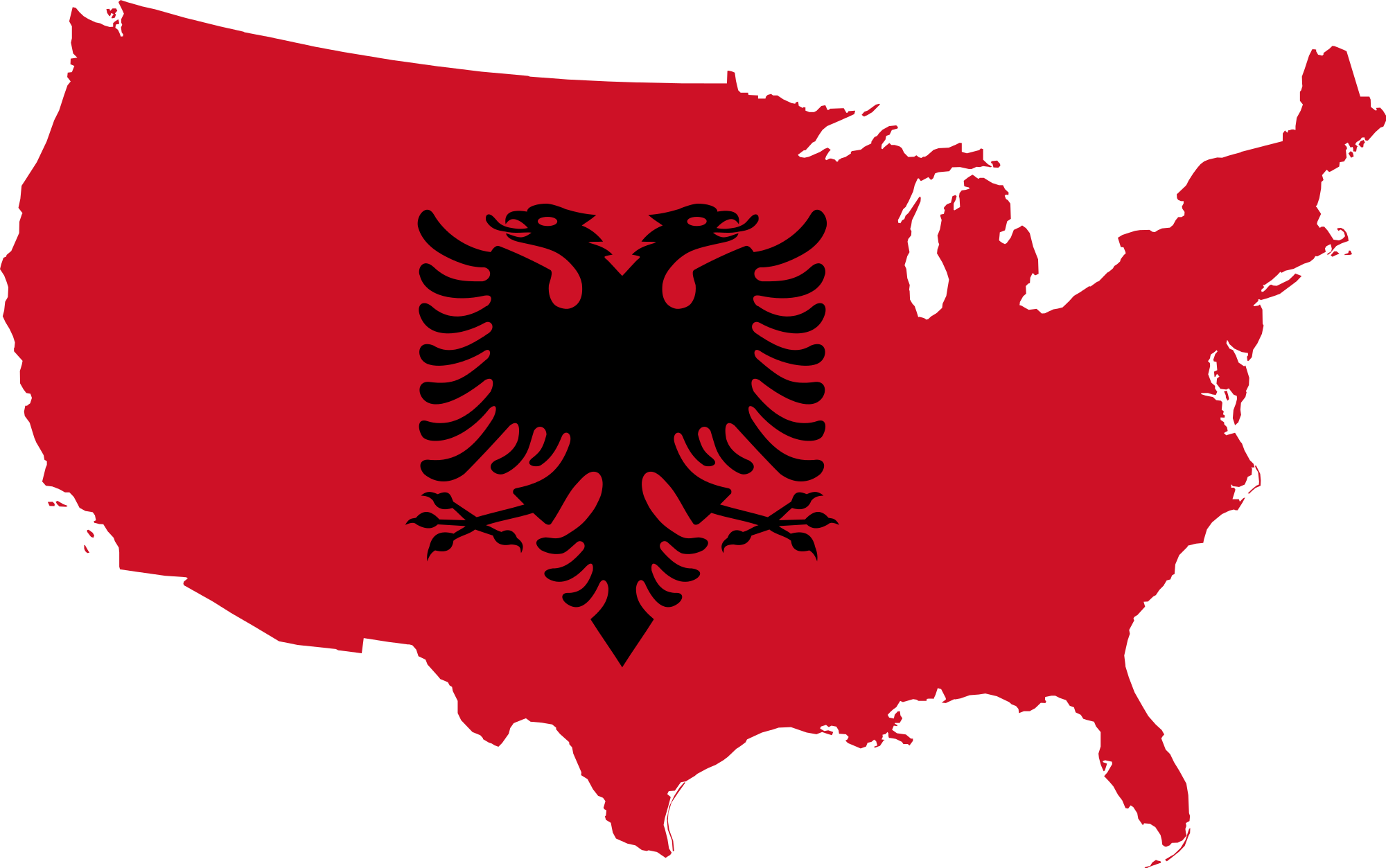 Albanian Eagle Overlayon U S Map