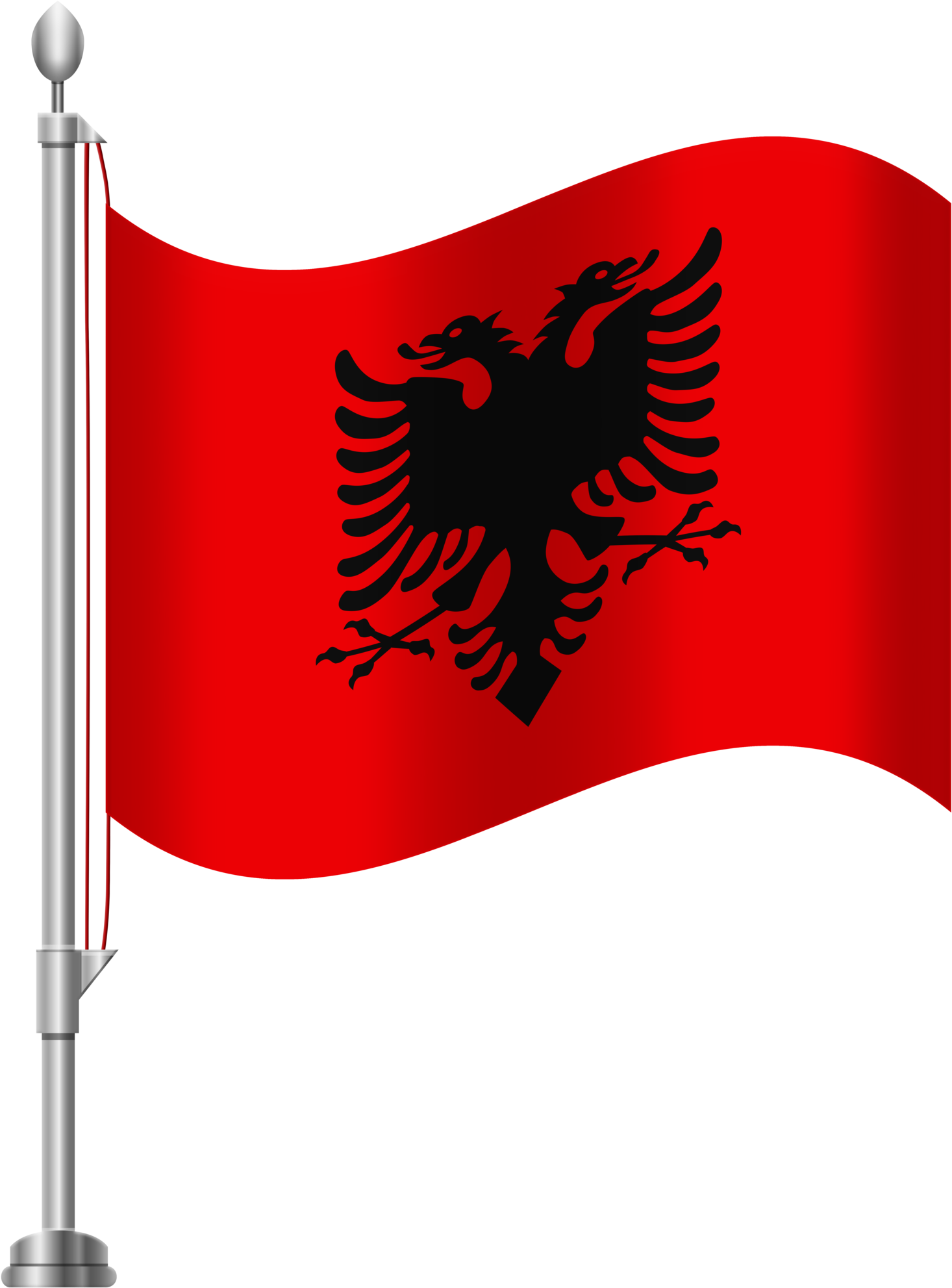 Albanian Flag Waving PNG with transparent background