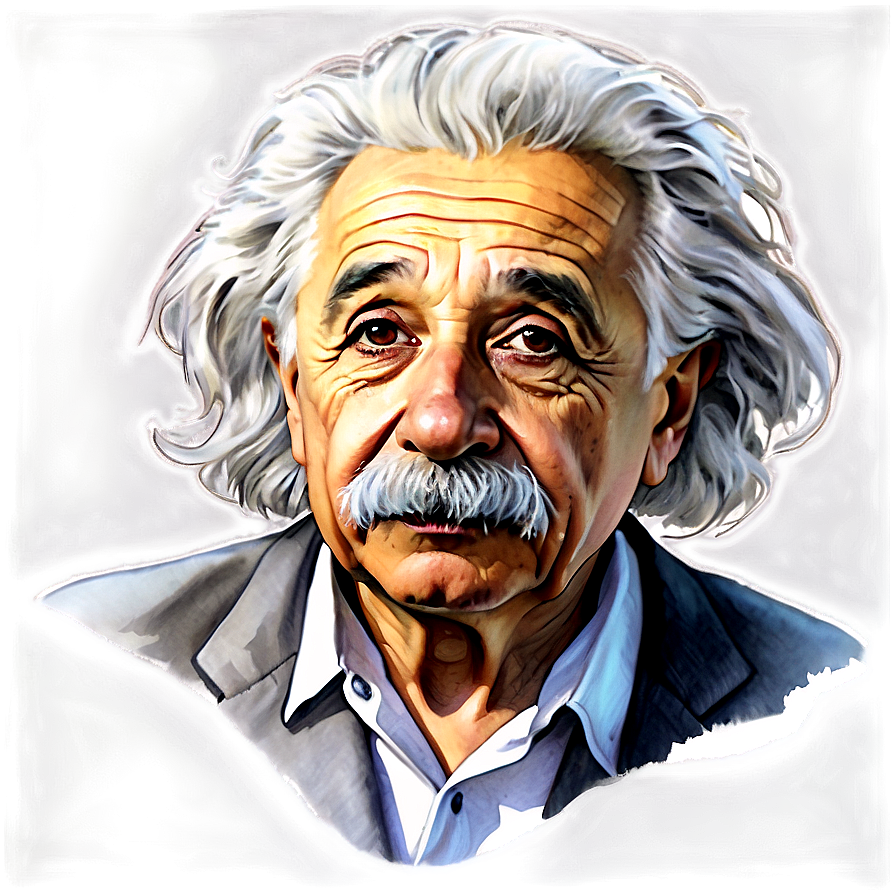 Albert Einstein Watercolor Art Png Sya5