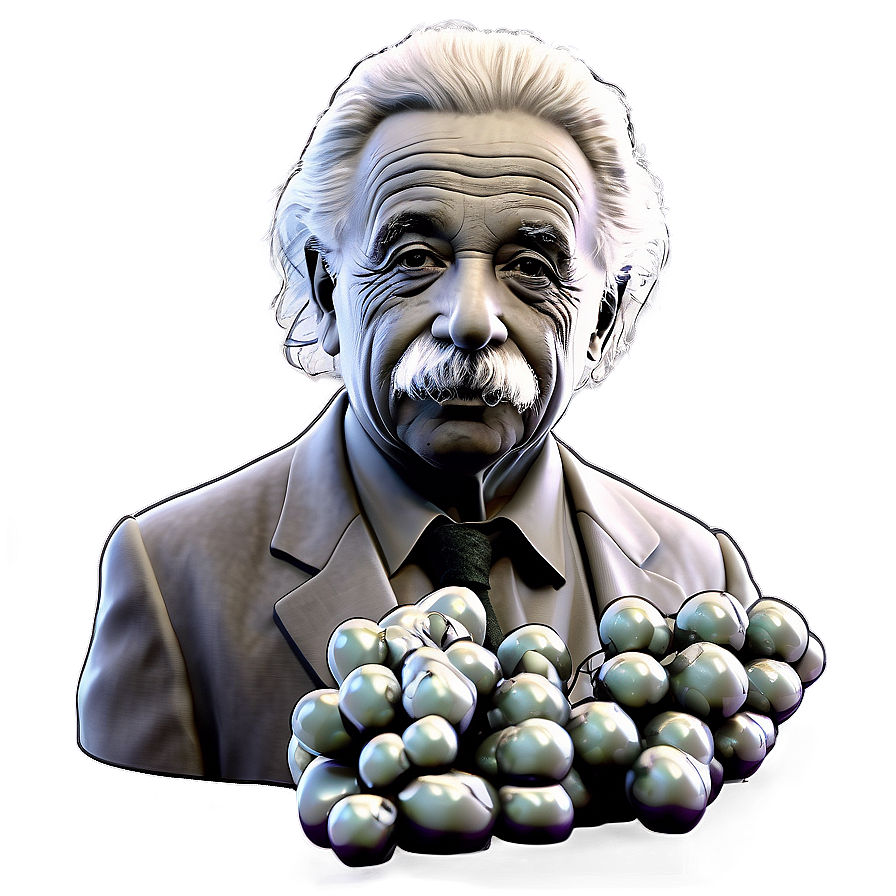 Albert Einstein With Atomic Model Png 38