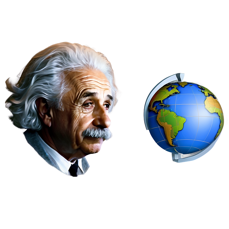 Albert Einstein With Globe Png 92