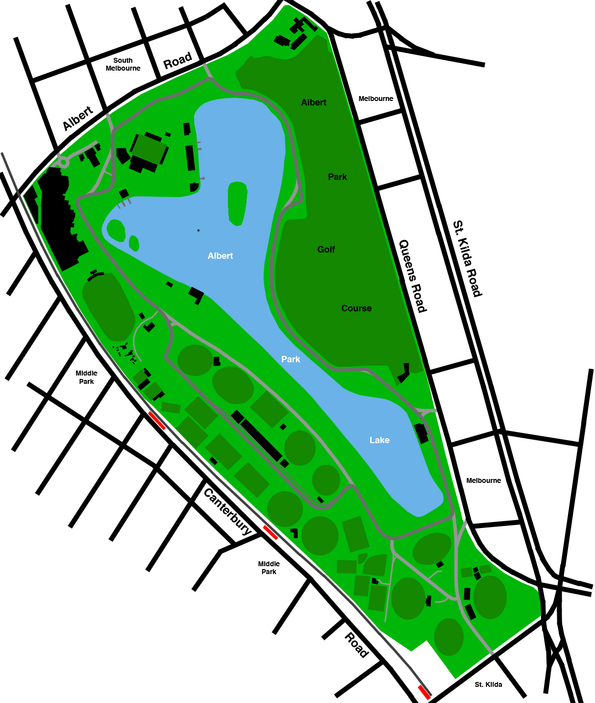 Albert Park Lake Map - Albert Park Lake Fishing, HD Png Download PNG with transparent background