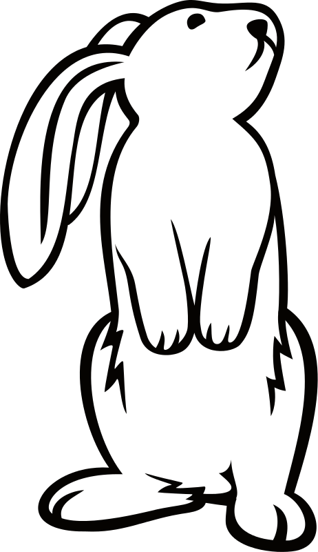 Alert Rabbit Silhouette Graphic PNG with transparent background