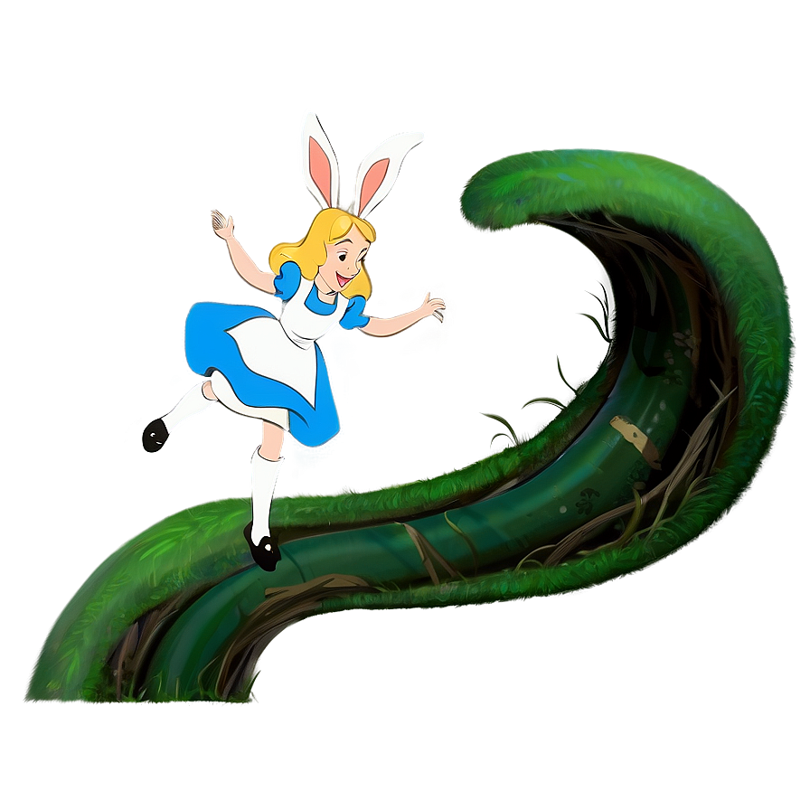 Alice Falling Down the Rabbit Hole PNG icn45 PNG with transparent background