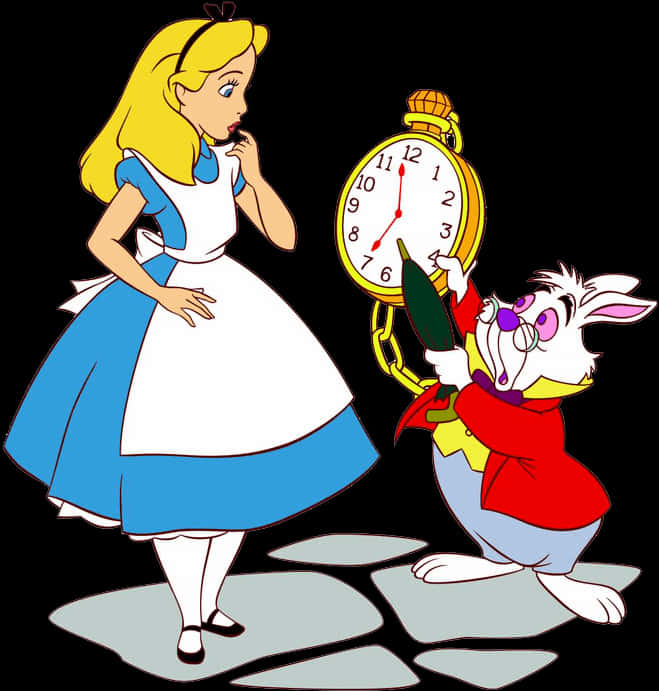 Alice In Wonderland And The White Rabbit , Png Download - White Rabbit And Alice, Transparent Png PNG with transparent background