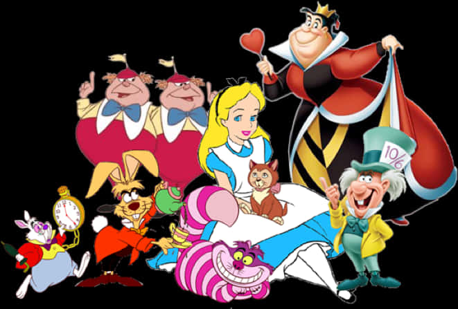 Alice In Wonderland Characters Collage