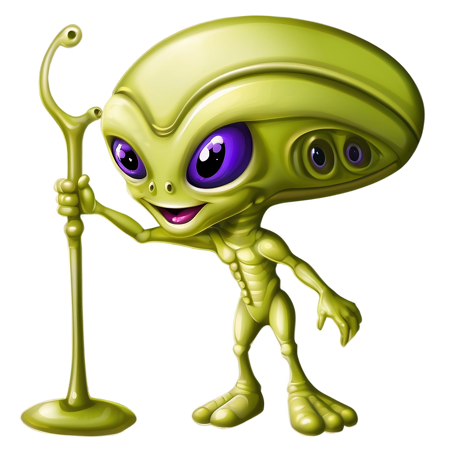 Alien Cartoon With Antenna Png Oui