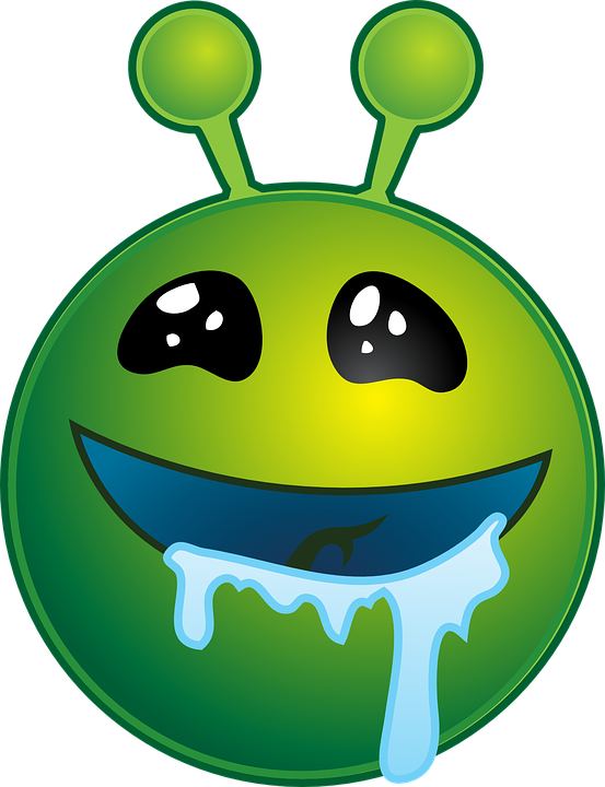 Drooling, Alien, Green, Smiley, Face, Drool, Emoticon - Alien Smiley, HD Png Download PNG with transparent background