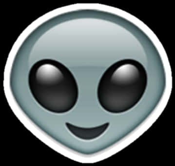 Alien Emoji Smiling Face PNG with transparent background