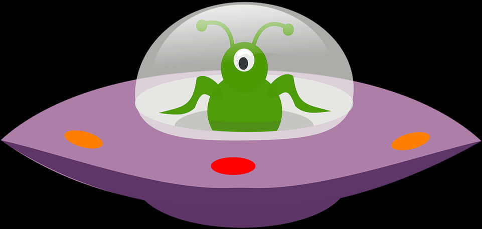 Alien In U F O Cartoon Illustration