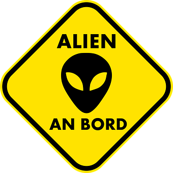 Alien On Board Sign PNG with transparent background
