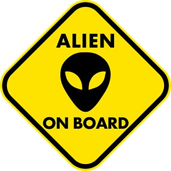 Alien On Board Sign PNG with transparent background