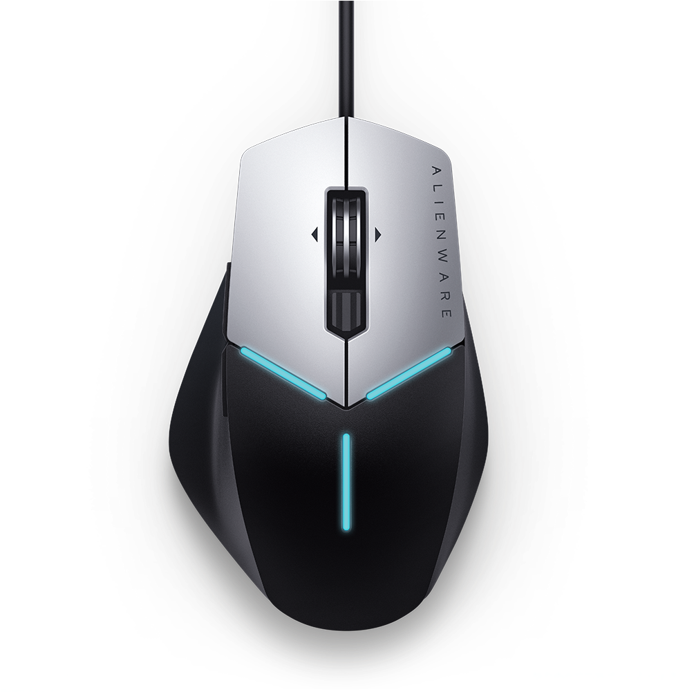 Alienware Gaming Mouse Top View PNG image with a transparent background, free high-resolution download