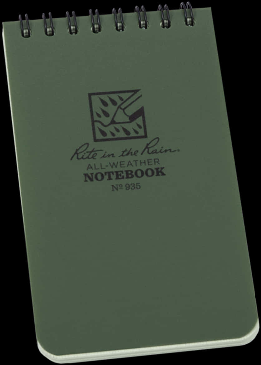 Army Green Spiral Notebook PNG with transparent background