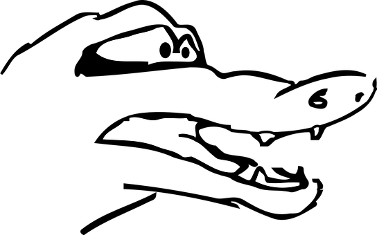 Alligator Silhouette Art PNG with transparent background