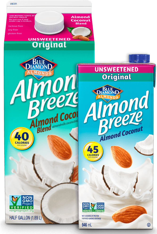 Unsweetened Almond Coconut Milk - Blue Diamond Almond Coconut Milk, HD Png Download PNG with transparent background