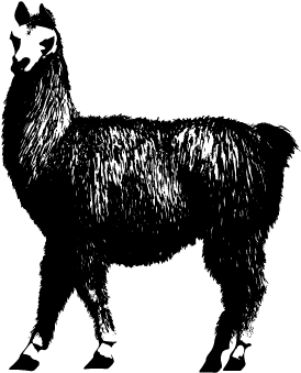 Alpaca Silhouette Profile PNG image with a transparent background, free high-resolution download