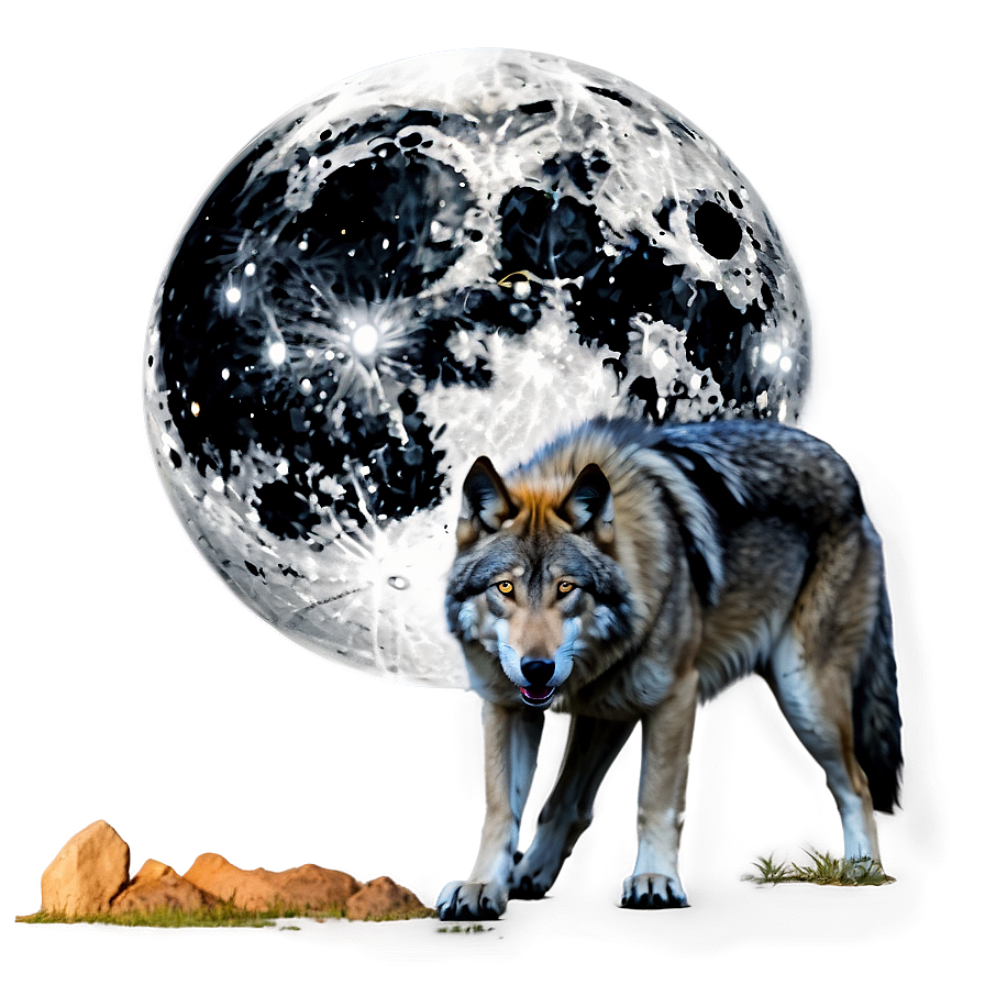 Alpha Wolf And Full Moon Png Svi62