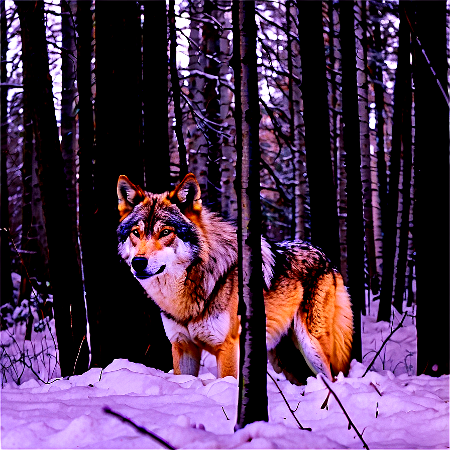 Alpha Wolf In Dark Woods Png 36