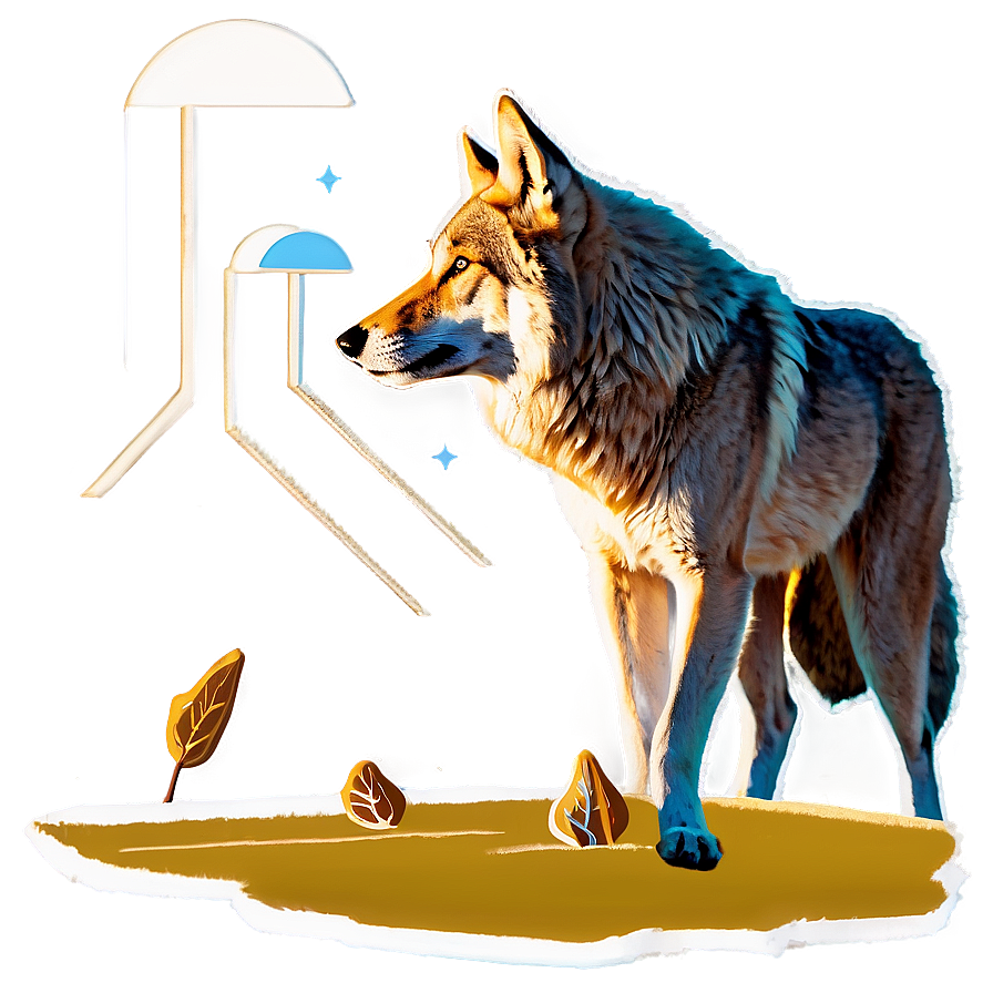 Alpha Wolf In Golden Light Png 74