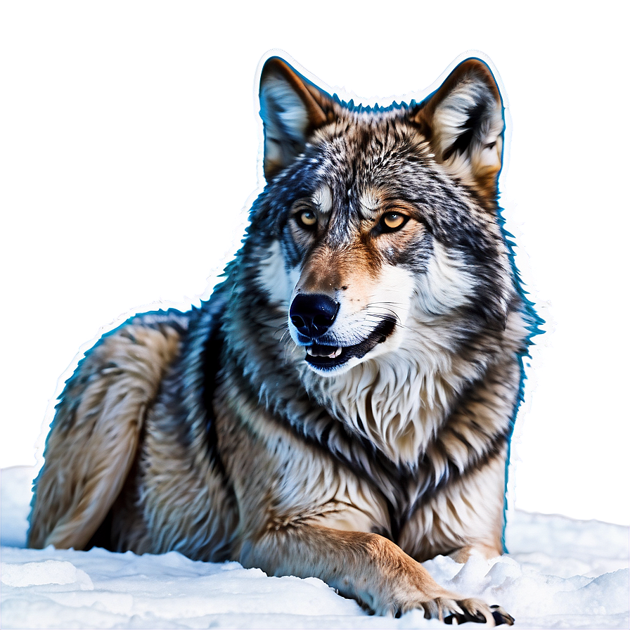 Alpha Wolf In Snow Png Smx2