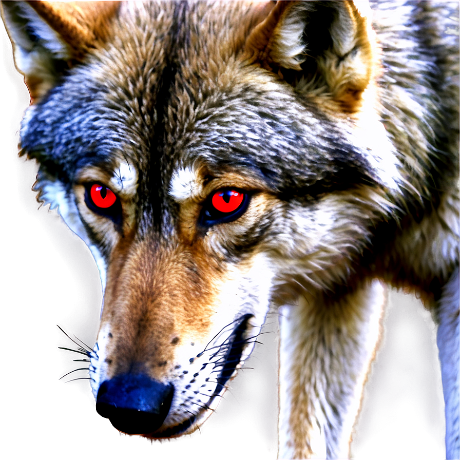 Alpha Wolf With Red Eyes Png Pdh55