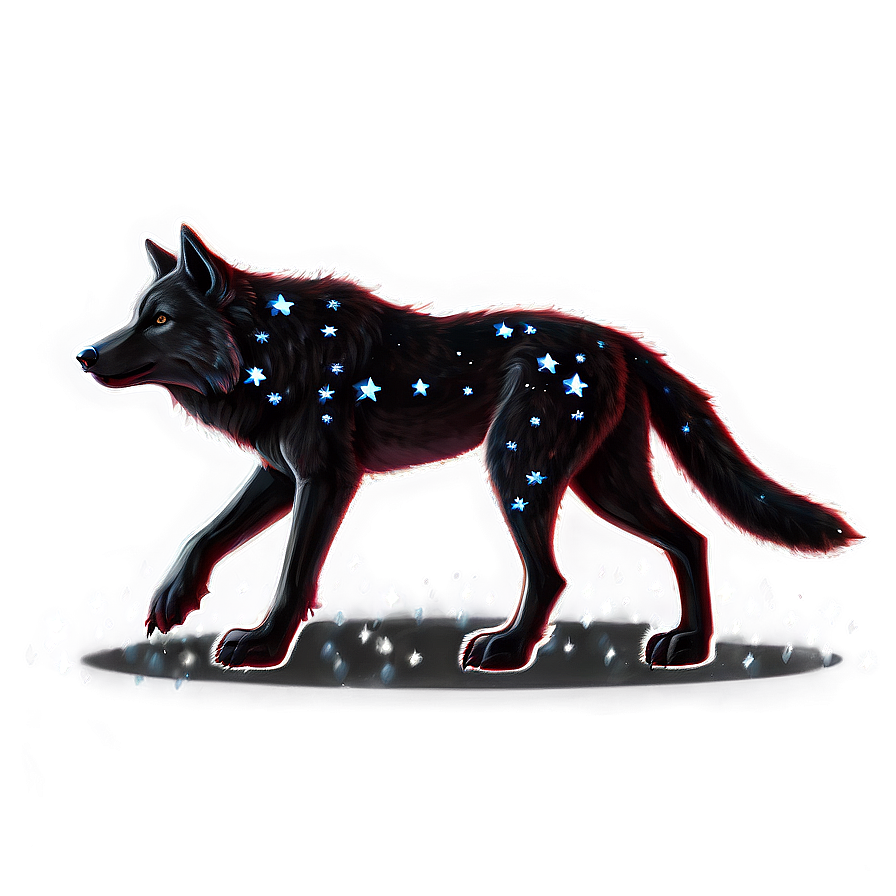 Alpha Wolf With Stars Png Gsy51