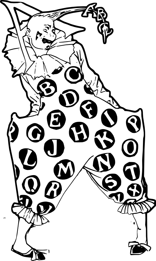 Free Vector Creepy Alphabet Clown Clip Art - Creepy Alphabet Clown PNG with transparent background