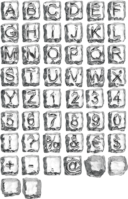 Alphabet Ice Cubes PNG with transparent background