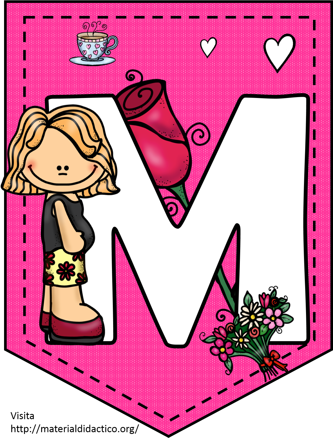 Alphabet Letter M Banner Design