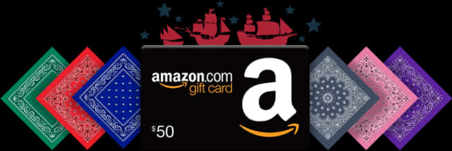 Amazon Gift Card50 Dollarswith Decorative Background