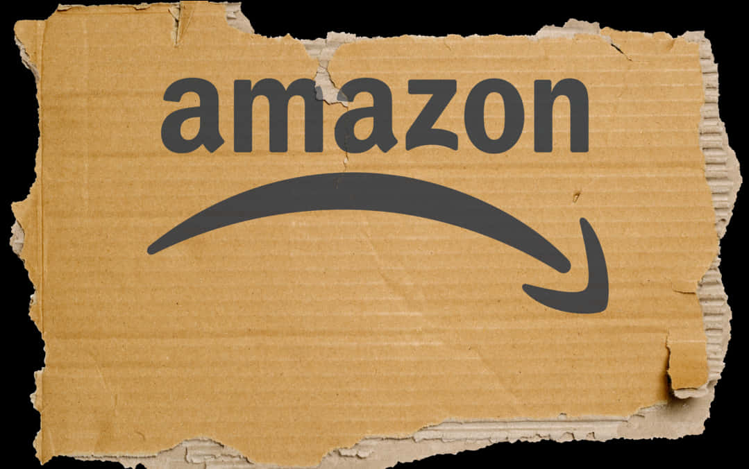 Amazon Logo Torn Cardboard PNG with transparent background