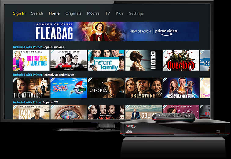 Amazon Prime Video Interfaceon T V PNG with transparent background