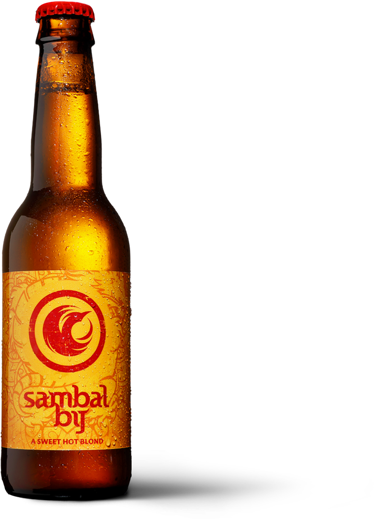 Amber Beer Bottle Sambal B J Blond Ale PNG image with a transparent background, free high-resolution download