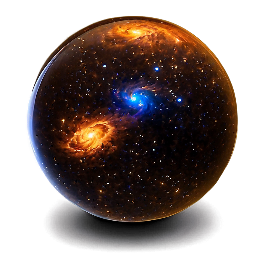 Amber Galaxy Orb Png 06242024