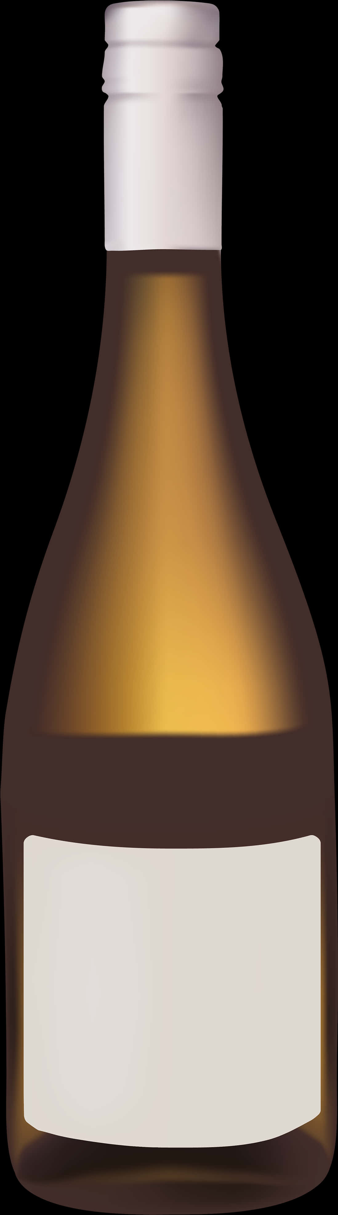 Amber Glass Bottle Blank Label PNG with transparent background