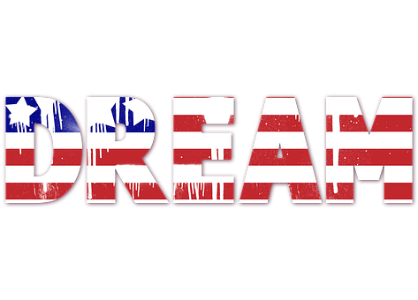American Dream Text Graphic PNG with transparent background