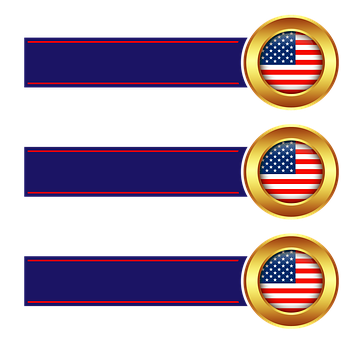 American Flag Banner Design PNG with transparent background