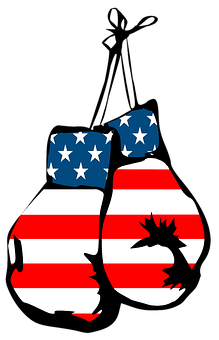 American Flag Boxing Gloves PNG with transparent background
