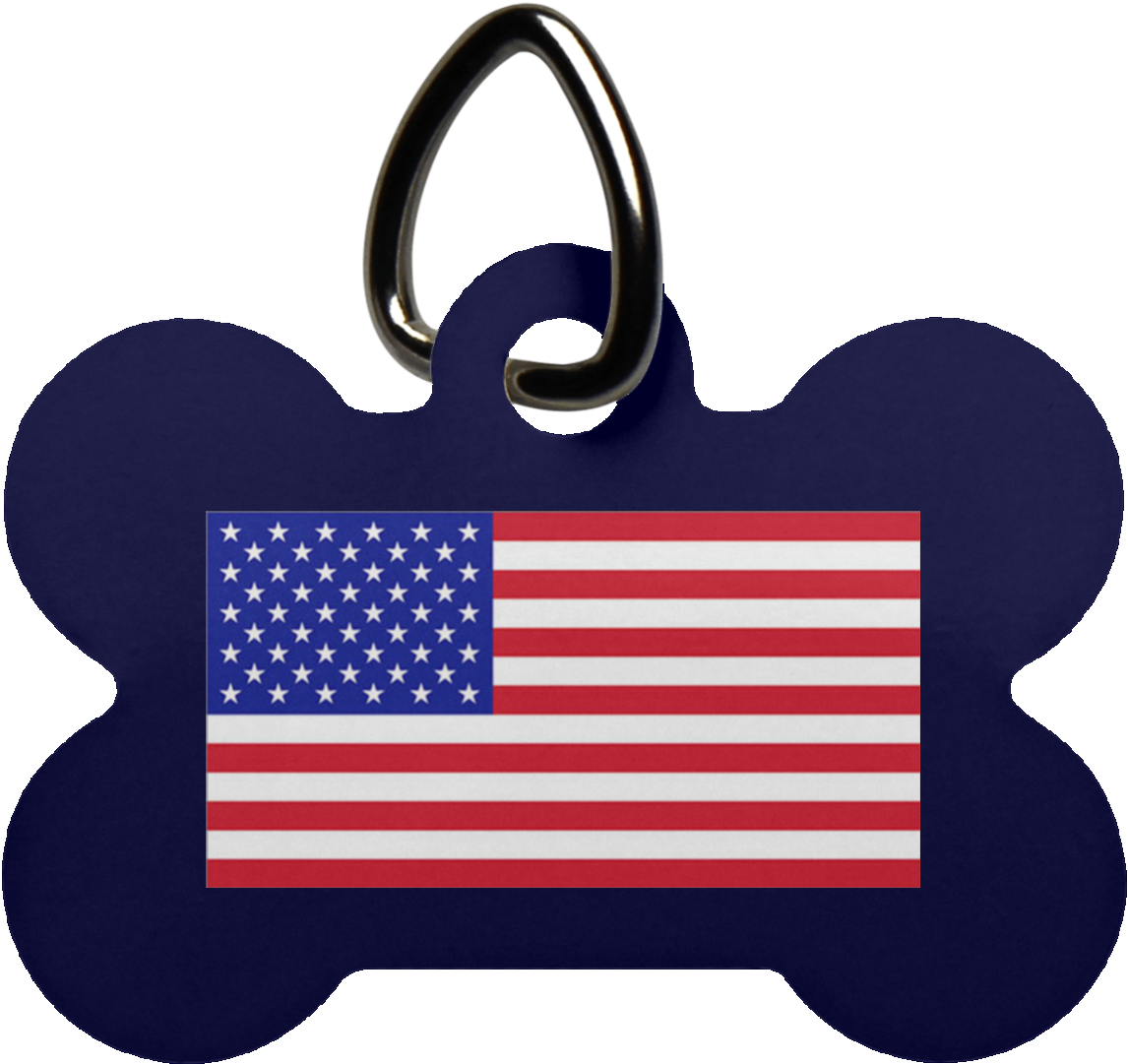 American Flag Dog Bone Tag