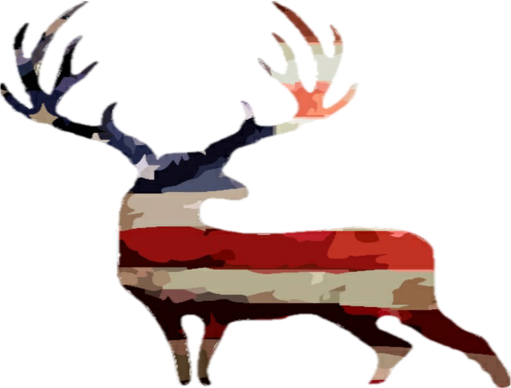 American Flag Elk Silhouette