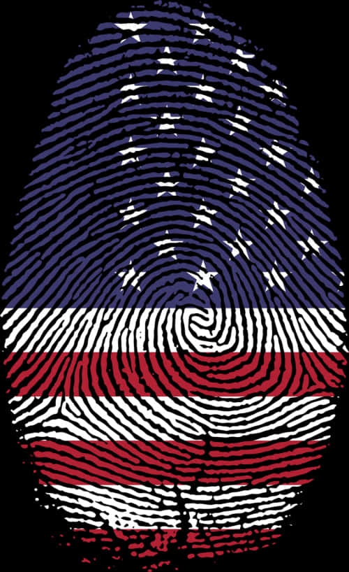 American Flag Fingerprint Illustration PNG with transparent background