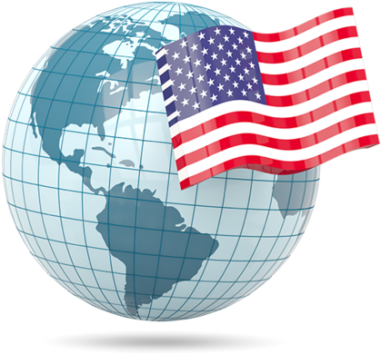 American Flag Globe PNG with transparent background