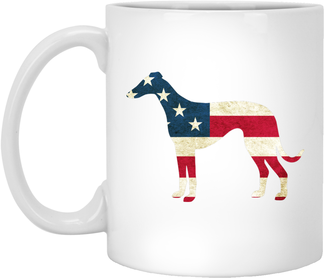 American Flag Greyhound Mug