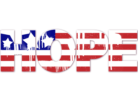 American Flag Hope Text PNG with transparent background