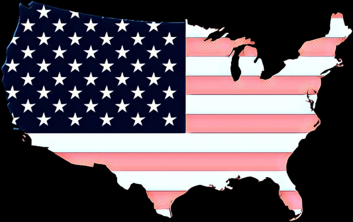 American Flag Map Outline